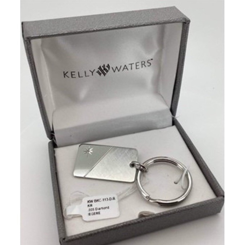 Kelly Waters Legere Diamond Star Cut .005 ct.Diamond Key Ring NIB Engravable